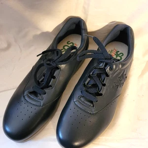 Women's Fitness Walking Shoes Black-Navy by SAS Size 8.5, New in Box - Picture 1 of 10