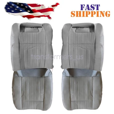 For 1994-1996 Chevy Impala SS Sedan Driver & Passenger Leather Seat Cover Gray - Imagem 1 de 4