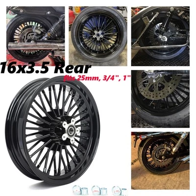 16x3.5 Fat Spoke Wheel Rear Rim for Harley Touring Road King Electra Glide FLHT - Изображение 1 из 4