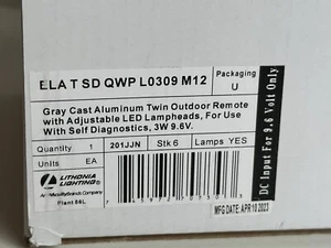 Lithonia ELA T SD QWP L0309 M12 Aluminum Twin Outdoor Remote LED Light  NIB - Picture 1 of 7