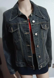 Vintage Women's Paris Blues Charcoal Denim Jean Jacket Size Medium - Picture 1 of 1