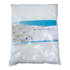 White Queen Sized Bed Bug Pillowcase Protector Hypoallergenic B38 - Picture 1 of 2