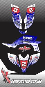 KIT GRÁFICOS SEMI PERSONALIZADO MODELO CARBURADO YAMAHA YFZ 450 04-09 FLO BLU - Imagen 1 de 1