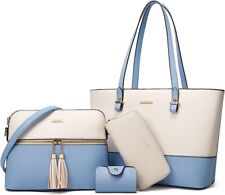 Women Fashion Handbags Wallet Tote Shoulder Bag Top Handle Satchel Purse 4 Set