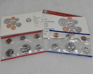 1992 P & D UNCIRCULATED U.S. Mint Coin Set with Original Government Packaging - Picture 1 of 3