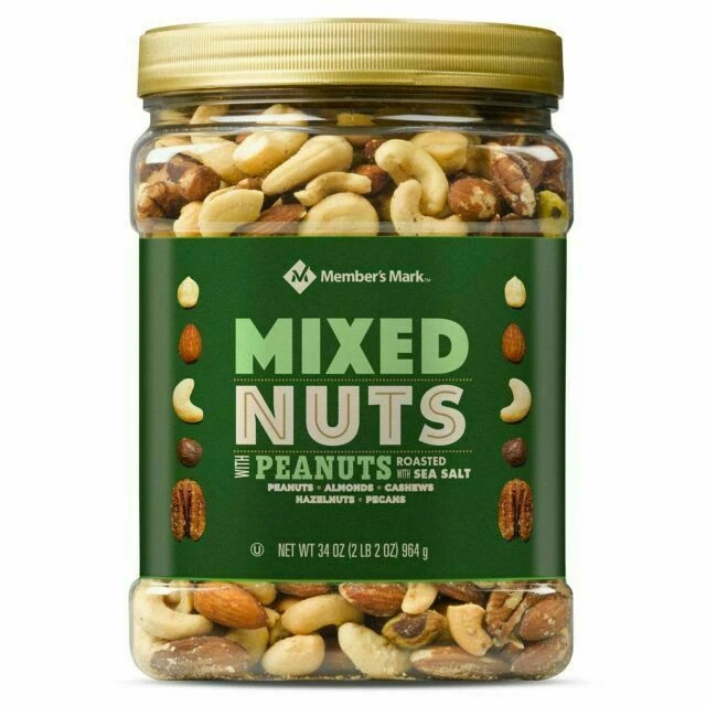 Member's Mark Roasted and Salted Mixed Nuts with Peanuts - 34 oz