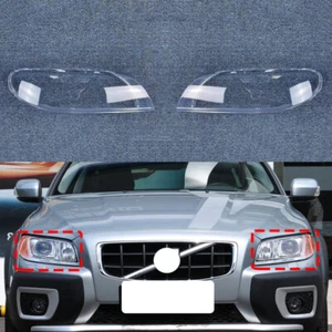 2PC Headlight Lens Cover Lampshade Housing Sealant Glue For Volvo XC70 2008-2014 - Picture 1 of 10