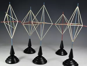 Vintage Crystal Models Art Deco Scientific Metal Structures Italy 1930 - Picture 1 of 19