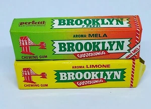 Two Vintage Original Brooklyn Chewing Gum Pk Of 7 Gustolungo Perfetti Lemon Mela - Picture 1 of 12