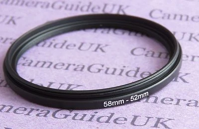 58mm to 52mm 58-52 Stepping Step Down Filter Ring Adapter  - Image 1 of 2