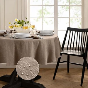 Home Fashions Continental Solid Texture Water and Stain Resistant Tablecloth ... - Picture 1 of 8