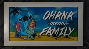 Disney's Lilo & Stitch Wood Framed Wall Art w/ Rag Doll Scrump 18.5"x10.5" - Picture 1 of 1