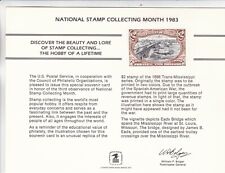 United States 1983 National Stamp Collecting Month Souvenir Card VGC
