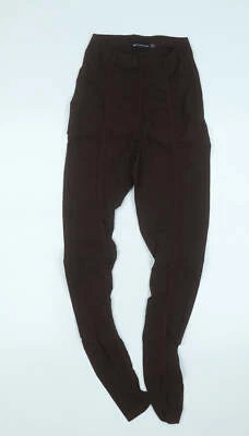 PRETTYLITTLETHING Womens Brown Viscose Blend Carrot Leggings Size 6 L25 in - Image 1 of 4