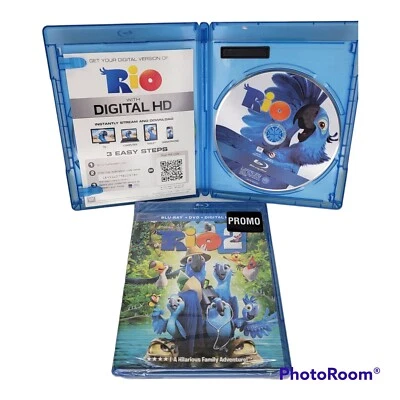 Rio 2 Sealed New Blu-ray DVD 2014 and Original Rio Used Lot BlueSky Studios - Image 1 of 3