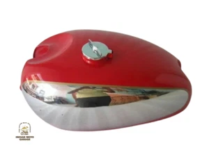 FIT FOR PANTHER M100 M120 CHROME AND RED PAINTED GAS FUEL TANK WITH FUEL CAP - Bild 1 von 8