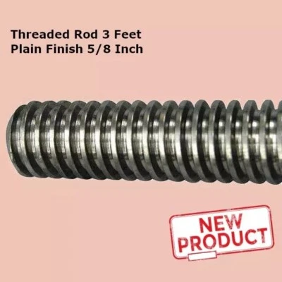 SELECT Threaded Rod 3 Feet Plain Finish Low Carbon Steel Acme 5/8-8 Inch Right Hand NEW
