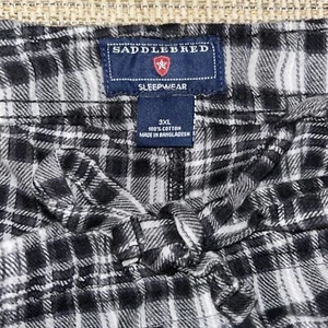 Saddlebred Big and Tall 3XLT Flannel Pajama/Lounge Pants Black/White Plaid NWT - Picture 1 of 13