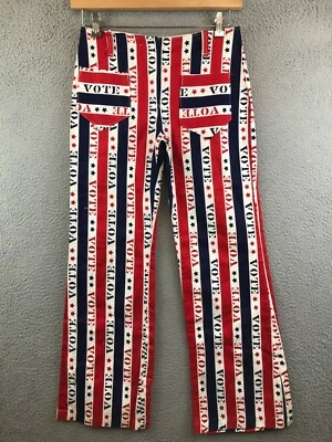 Raro vintage años 70 “voto” arte pop novedad impresión mod hippie talla cintura 14,5 pulgadas Foto 1 de 4
