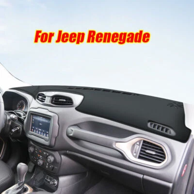 Black Leather Dashboard Cover Dash Protector Pad Mat For Jeep Renegade 2015-2022 - image 1 of 4