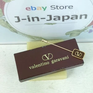 Valentino Lapel Pin Pin Brooch Brown Gold Color Made in Italy Used from Japan - Picture 1 of 19