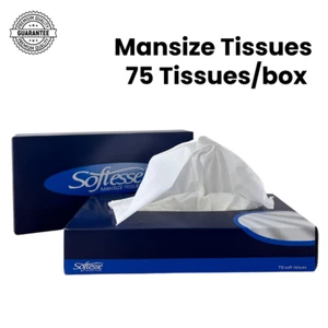 SOFT WHITE BOXES MANSIZE 2PLY TISSUE C FOLD 75 TISSUE BOX VALUE4MONEY - Picture 1 of 7