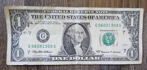 One 1 Dollar bill birthday note June 9, 1909 - Picture 1 of 3