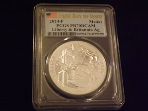 2024-P    Liberty  &  Britania    First Strike  Medal    PCGS PR 70 - Picture 1 of 2
