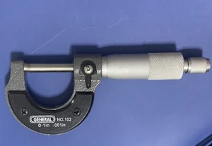 General Tool Co. Cincinnati, OH Micrometer One Inch, .001" gradients. No. 102 - Picture 1 of 2