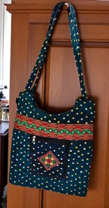 Boho Handmade Quilted Cotton Shoulder Bag – Indian Ethnic Tote with Embroidery - Picture 1 of 5