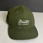 Brixton MFG Company Mens Snapback Hat Cap Green Adjustable OSFA Street Wear