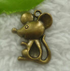 Free Ship 160pcs bronze plated mouse charms 24X19mm B2245