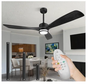 Ceiling Fans with Lights, 52'' Low Profile Ceiling Fan with Remote, Triac Dimmin - Picture 1 of 6