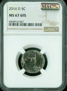 2016 D JEFFERSON NICKEL NGC MS67 FS PQ 2ND FINEST REGISTRY MAC SPOTLESS * - Picture 1 of 4