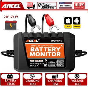 ANCEL BM300 Pro Battery Tester Battery Analyzer Charging Cranking 6V 12V 24V - Picture 1 of 13