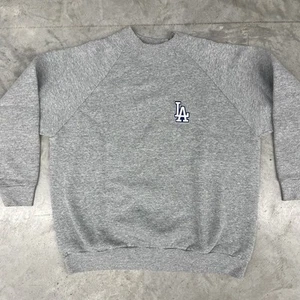 Felpa Hanes vintage Los Angeles Dodgers toppa personalizzata anni 90 maglione grigio XL - Foto 1 di 6