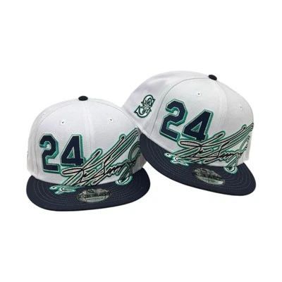 Бейсболка Seattle Mariners Ken Griffey Jr. New Era 9FIVE белая темно-синяя кепка - Изображение 1 из 4