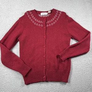 Vintage Northern Isles Cardigan Sweater Womens 40 Fair Isle New Zealand Wool - Picture 1 of 14