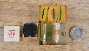 Lot of Vtg Microscope Lens Filters Different Colors Glass etc American Optical? - Picture 1 of 16