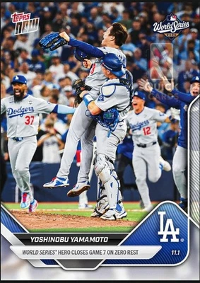 Yoshinobu Yamamoto Game 7 Hero - 2025 MLB Topps NOW® - Card 925 *PRE-SALE* - Image 1 of 2