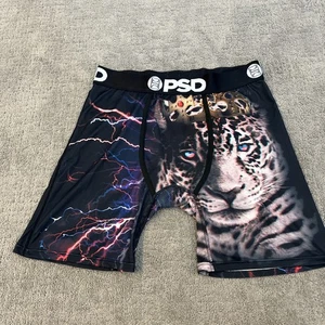 PSD Men's Medium M Performance Boxer Briefs Underwear Black Crown Leopard New - Picture 1 of 4