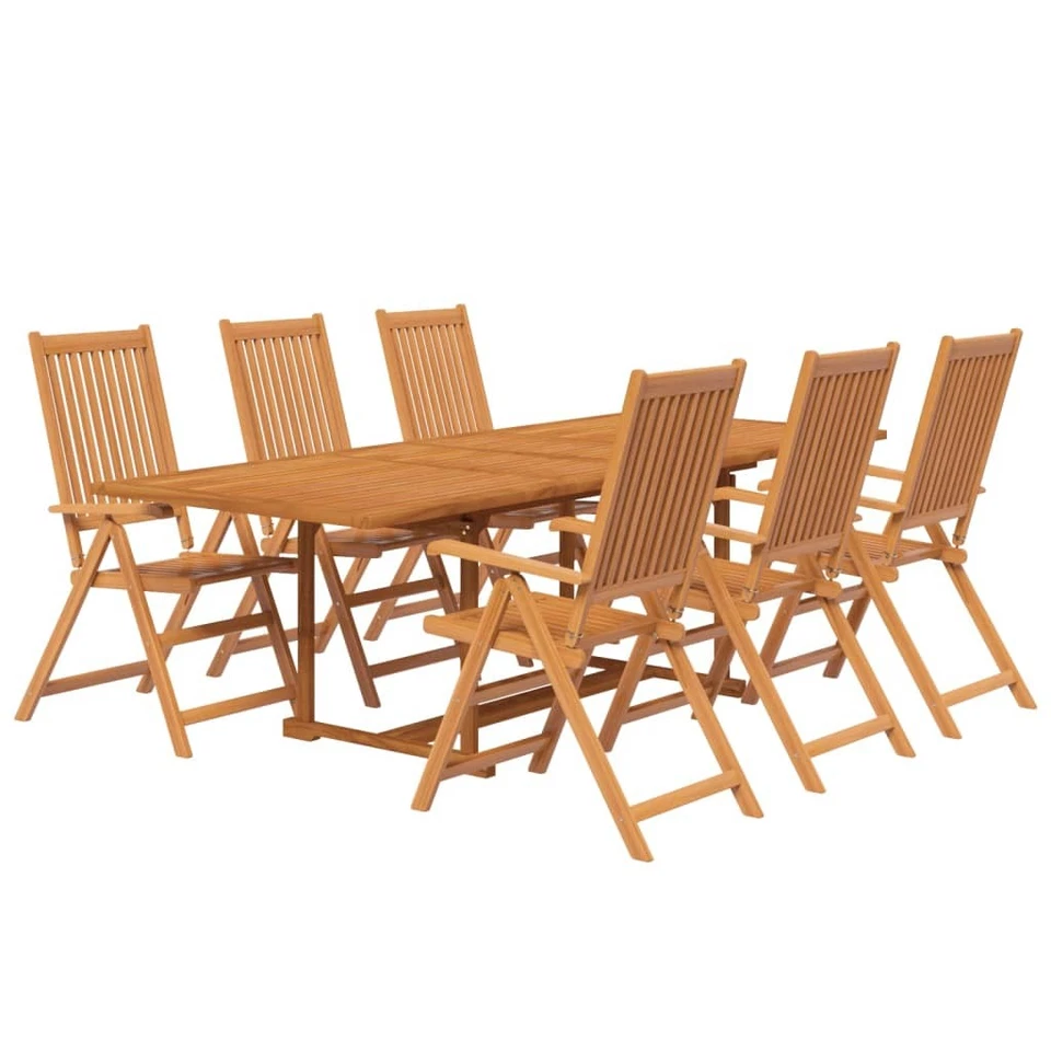 vidaXL 7 Piece Patio Dining Set Solid Wood Acacia 3079641