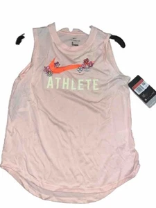 NWT Nike Girls Running Tank Top Size Large, Peach, Athletic, Floral - Picture 1 of 3