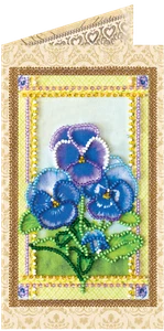DIY Perlenstickerei Postkarte Set "Violett" 3,3"x5,5" / 8,4x14,0 cm, Abris Art - Bild 1 von 5