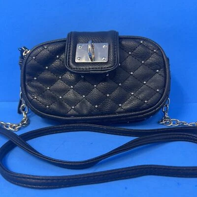 Bebe Women's Crossbody Shoulder Bag Purse Small Faux Leather Quilted & Studded - Image 1 of 4