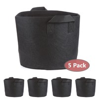 T4U 5pcs Grow Bags Planter Pot Planting Bags Packs 1/2/3/5/7/10/15/20/25 Gallon