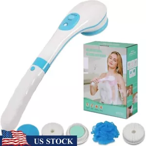 Electric Bath Brush Back Scrubber W/ 5 Heads 6 Speeds Deep Cleansing Massager US - Picture 1 of 8
