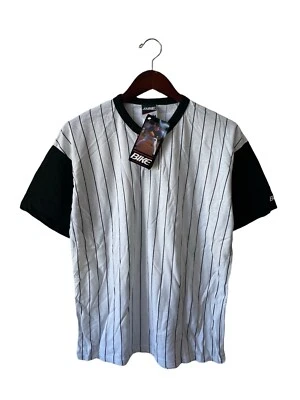 винтажный велосипед в тонкую полоску henley бейсбольная рубашка мужской размер средний неиспользованный запас новый с Ярлыками 90-х - Изображение 1 из 4