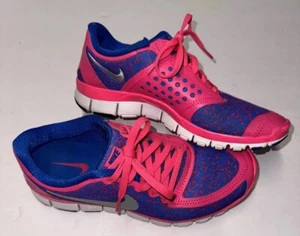 Nike Shoes Women's Size 7.5 Free 5.0 V4 Running "Hyper Pink" Cobalt Very Nice - Picture 1 of 6