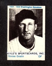 1975 TCMA  Goose Goslin  SENATORS  UNSIGNED  2-3/8 x 3-1/2   B & W PHOTO CARD #7